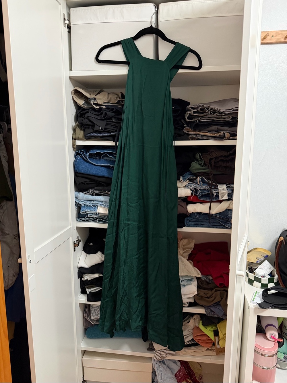 Anthropologie Deep Green Sleeveless Midi Dress